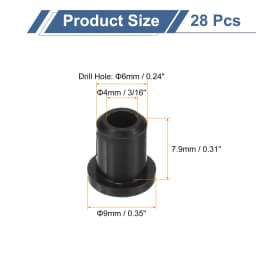 18/28/38/48pcs Rubber Grommets 3mm-10mm Drill Hole Top Hat Grommet Black Silicone Rubber Hole Plug Gasket for Wiring Automotive