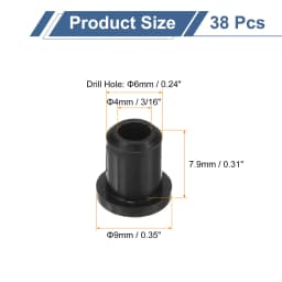 18/28/38/48pcs Rubber Grommets 3mm-10mm Drill Hole Top Hat Grommet Black Silicone Rubber Hole Plug Gasket for Wiring Automotive