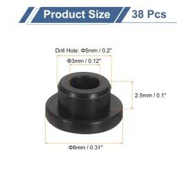18/28/38/48pcs Rubber Grommets 3mm-10mm Drill Hole Top Hat Grommet Black Silicone Rubber Hole Plug Gasket for Wiring Automotive