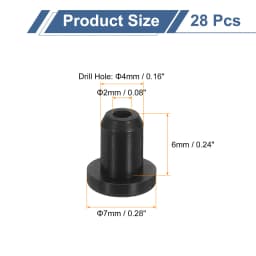 18/28/38/48pcs Rubber Grommets 3mm-10mm Drill Hole Top Hat Grommet Black Silicone Rubber Hole Plug Gasket for Wiring Automotive