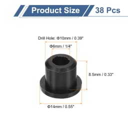 18/28/38/48pcs Rubber Grommets 3mm-10mm Drill Hole Top Hat Grommet Black Silicone Rubber Hole Plug Gasket for Wiring Automotive