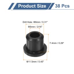 18/28/38/48pcs Rubber Grommets 3mm-10mm Drill Hole Top Hat Grommet Black Silicone Rubber Hole Plug Gasket for Wiring Automotive