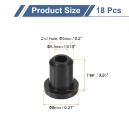 18/28/38/48pcs Rubber Grommets 3mm-10mm Drill Hole Top Hat Grommet Black Silicone Rubber Hole Plug Gasket for Wiring Automotive
