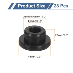 18/28/38/48pcs Rubber Grommets 3mm-10mm Drill Hole Top Hat Grommet Black Silicone Rubber Hole Plug Gasket for Wiring Automotive