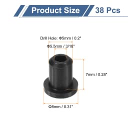 18/28/38/48pcs Rubber Grommets 3mm-10mm Drill Hole Top Hat Grommet Black Silicone Rubber Hole Plug Gasket for Wiring Automotive