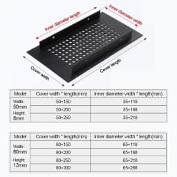 2pcs/set Aluminum Alloy Vents Cover Rectangle 50/80mm Wide Ventilator Grille Cover Breathable Mesh Louver Ventilation Grille