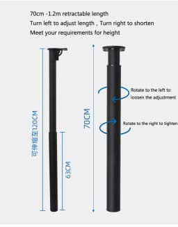 70-120CM Folding Bar Foot Support Column Adjustable Telescopic Table Bracket Table Desk Furniture Legs Hardware Load-bearing