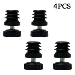 Furniture Leveling Feet with Screws –M8*25MM Adjustable Cabinet Levelers Non-Marking Plastic Base Glide Pads for Pipe End Insert