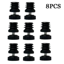 Furniture Leveling Feet with Screws –M8*25MM Adjustable Cabinet Levelers Non-Marking Plastic Base Glide Pads for Pipe End Insert