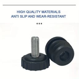 Furniture Leveling Feet with Screws –M8*25MM Adjustable Cabinet Levelers Non-Marking Plastic Base Glide Pads for Pipe End Insert
