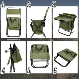 Portable Folding Moon Chair Backrest Lightweight Outdoor Folding Chair with Cooler Bag Outdoor Camping Chair Beach Fishing Chair