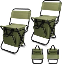 Portable Folding Moon Chair Backrest Lightweight Outdoor Folding Chair with Cooler Bag Outdoor Camping Chair Beach Fishing Chair