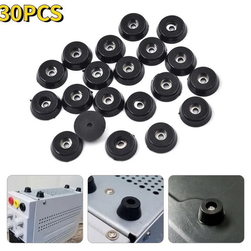 30pcs Speaker Cabinet Furniture Chair Table Box Conical Rubber Foot Pad Stainless Steel Stand Shock Absorber Skid Resistance