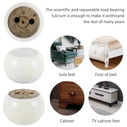 4pcs Solid Wood Furniture Legs Round Shape Bun Feet Replacement 5cm Tall Sofa Legs 10 x 5cm Furniture Feet for Sofa Couch
