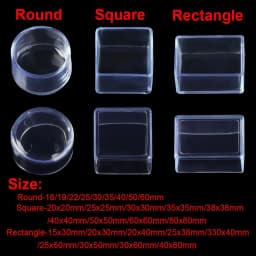 4Pcs/Set New Transparent Chair Leg Caps Round Bottom Furniture Feet Silicone Pads Non-Slip Covers Floor Protectors Accessories