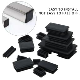10Pcs Square Plastic Black Blanking End Cap Tube Pipe Insert Plug Bung 10x20~500x100mm Living Room Furniture Bed Frame