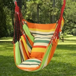 1pc Canvas Leisure Hammock Chair - Relaxing Outdoor Swing with Hanging Design, Durable Material, Indoor and Outdoor Use