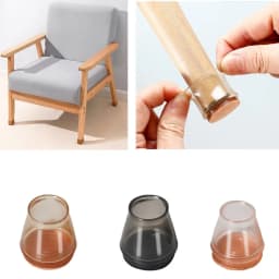 8pcs Silicone Chair Feet Cover TPR Non-Slip Round Chair Leg Caps with Felt Rubber Chair Feet Pads Feet Cap Bottom