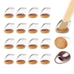 16PCS Chair Leg Floor Protectors Silicone Chair Leg Caps for 15~25° Tilt Chair Legs Hardwood Floor Non Slip Felt Furniture Pads