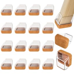 16PCS Chair Leg Floor Protectors Silicone Chair Leg Caps for 15~25° Tilt Chair Legs Hardwood Floor Non Slip Felt Furniture Pads