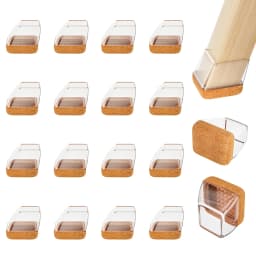 16PCS Chair Leg Floor Protectors Silicone Chair Leg Caps for 15~25° Tilt Chair Legs Hardwood Floor Non Slip Felt Furniture Pads