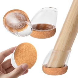 16PCS Chair Leg Floor Protectors Silicone Chair Leg Caps for 15~25° Tilt Chair Legs Hardwood Floor Non Slip Felt Furniture Pads