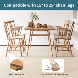 16PCS Chair Leg Floor Protectors Silicone Chair Leg Caps for 15~25° Tilt Chair Legs Hardwood Floor Non Slip Felt Furniture Pads