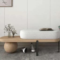 Nordic Solid Wood Shoe Stool Creative Wool Sofa Doorway Senior Sense Cloakroom Living Room Porch Household Fitting Rest Bench
