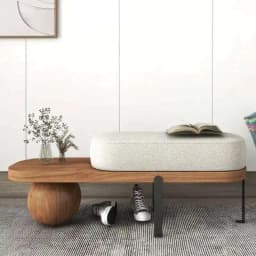 Nordic Solid Wood Shoe Stool Creative Wool Sofa Doorway Senior Sense Cloakroom Living Room Porch Household Fitting Rest Bench