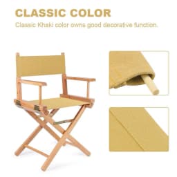 Canvas Replacement Beige Casual Director Movie Chair Covers Kit Seat And Back Easy To Clean For Home Patio Supplies Furniture