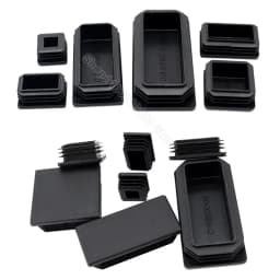 Rectangular Square Plastic Black Blanking End Cap Tube Pipe Insert Plug Bung Stopper Cover Furniture Foot Pads 10x10mm-200x200mm