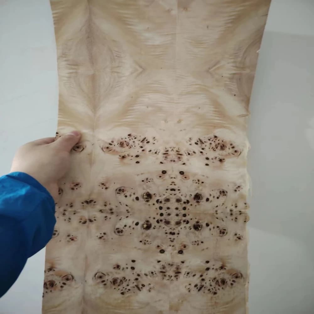 Natural Mappa Burl Wood Veneer Furniture Audio Background Wall Mobile Phone Solid Wood Decorative Veneer