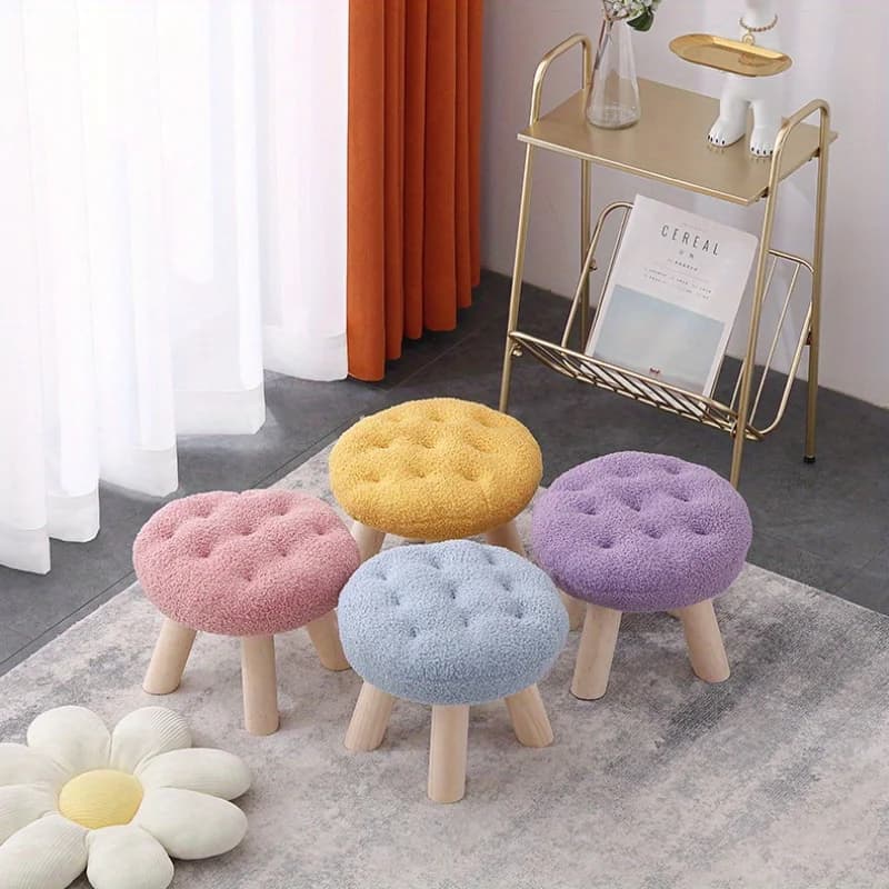 Flower Stool, Footstool, Shoe Changing Stool, Sofa, Coffee Table, Low Stool, Small Round Stool, Living Room, Bedroom