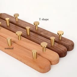 Walnut Beech Solid Wood Brass Clothes Hook Entrance Foyer Coat Racks Wall Hanging Scarf Hats Keys Organizer Shelf Home Decor