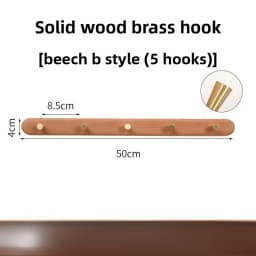 Walnut Beech Solid Wood Brass Clothes Hook Entrance Foyer Coat Racks Wall Hanging Scarf Hats Keys Organizer Shelf Home Decor