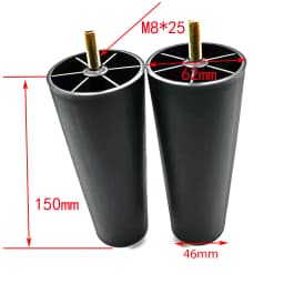 Plastic Furniture Legs, 4Pcs Modern Tapered Round Replacement with Threaded M8 ( 7.8mm) for Sofa TV Stand Ottoman Cabinet