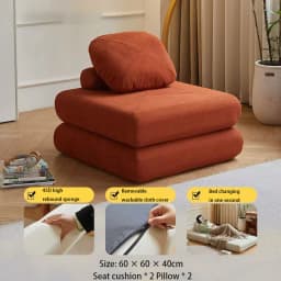 Tofu Block Lazy Sofa Single Person Detachable And Washable Sofa Home Furniture Living Room Sofa Bed Dual-useTatamiMinimalistSofa