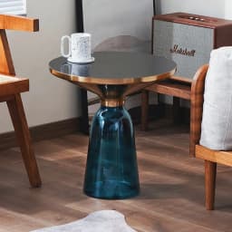 Nordic Living Room Household Tempered Glass Sofa Light Luxury Coffee Table Combination Colorful Round Creative Storage Tables