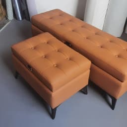 Solid Wood Storage Ottoman, Large Capacity Home Sofa Box, Movable Leather Bed End Bench, Wear-Resistant Entryway Shoe Stool