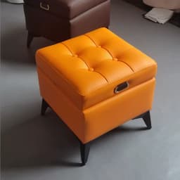 Solid Wood Storage Ottoman, Large Capacity Home Sofa Box, Movable Leather Bed End Bench, Wear-Resistant Entryway Shoe Stool