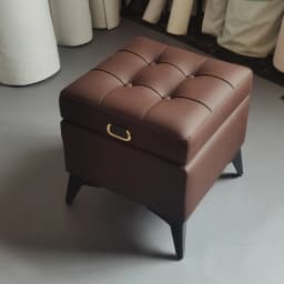 Solid Wood Storage Ottoman, Large Capacity Home Sofa Box, Movable Leather Bed End Bench, Wear-Resistant Entryway Shoe Stool