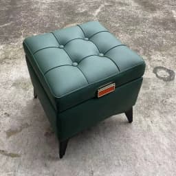 Solid Wood Storage Ottoman, Large Capacity Home Sofa Box, Movable Leather Bed End Bench, Wear-Resistant Entryway Shoe Stool