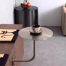 โInstagrammable Wall-Mounted Cafe Table Tea Shop Round Tables Metal Space-saving Dining Table Indoor Commercial Furniture