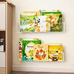 Space-Saving No-Drill Wall Bookshelf Adjustable Corridor Storage Shelf with Wall Book Display Rack for Behind Door Organization