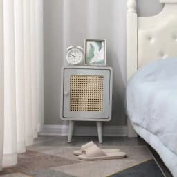 Wooden Furniture Coffee Tables Living Room Furniture Sofa Side Table Rattan Weaving Bedside Table Bedroom Small Storage Cabinet