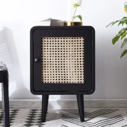 Wooden Furniture Coffee Tables Living Room Furniture Sofa Side Table Rattan Weaving Bedside Table Bedroom Small Storage Cabinet