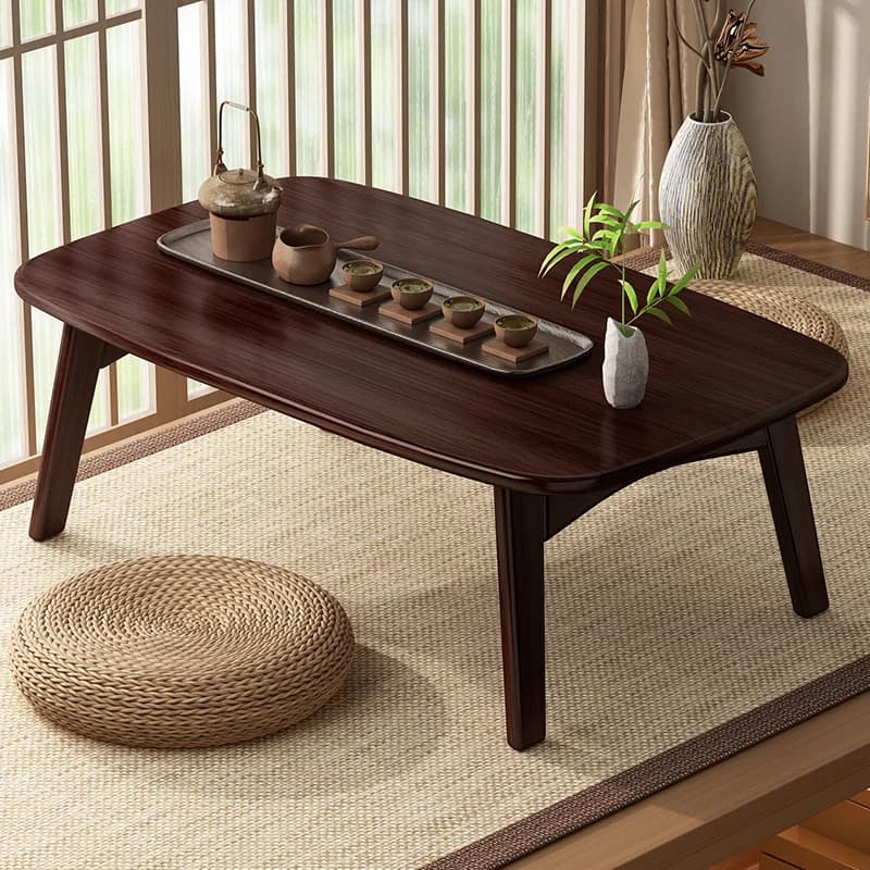 Mini Bamboo Bay Window Table, Foldable Desk, Tatami Coffee Stand, Zen Ground-Level Table, Multi-Function Study Desk