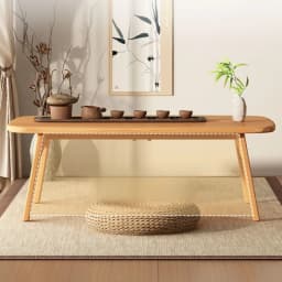 Mini Bamboo Bay Window Table, Foldable Desk, Tatami Coffee Stand, Zen Ground-Level Table, Multi-Function Study Desk