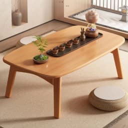 Mini Bamboo Bay Window Table, Foldable Desk, Tatami Coffee Stand, Zen Ground-Level Table, Multi-Function Study Desk