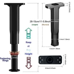 4-Pack Adjustable Bed Support Legs,5.9-11 Inch Height Range,Fits King&Queen,Easy Install,Sturdy Support,No Electricity Needed